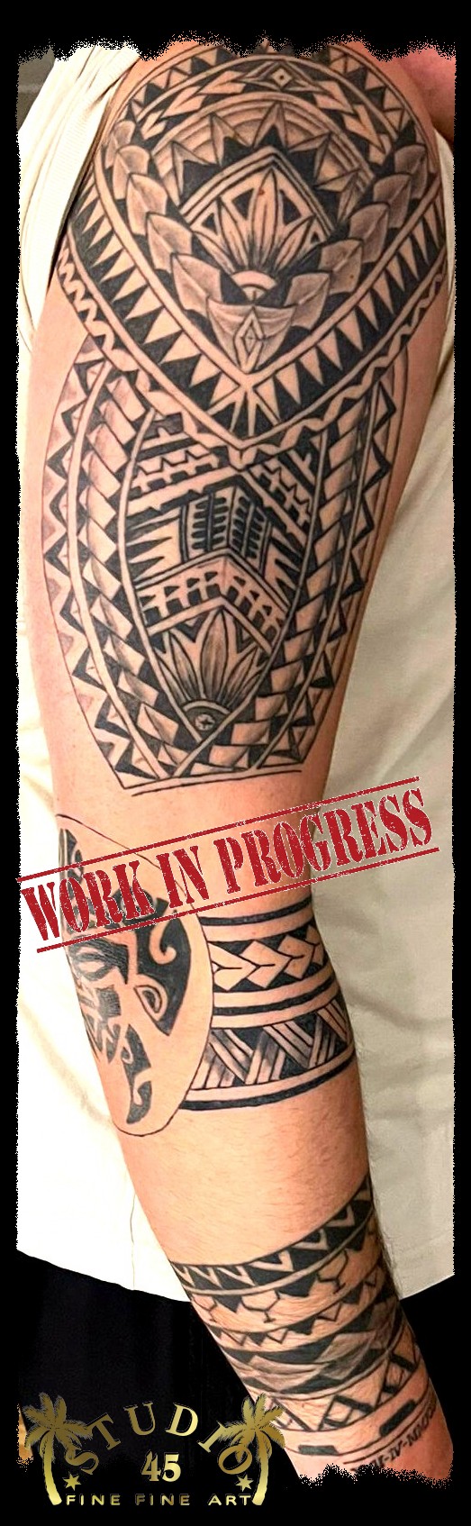 Maori Style Mike in Progress Tattoo Recklinghausen STUDIO 45